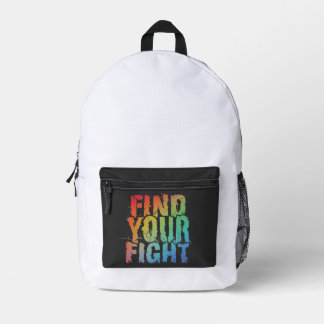 Motivierende Finde-deinen-Kampf-Zitat-Kunst Bedruckter Rucksack