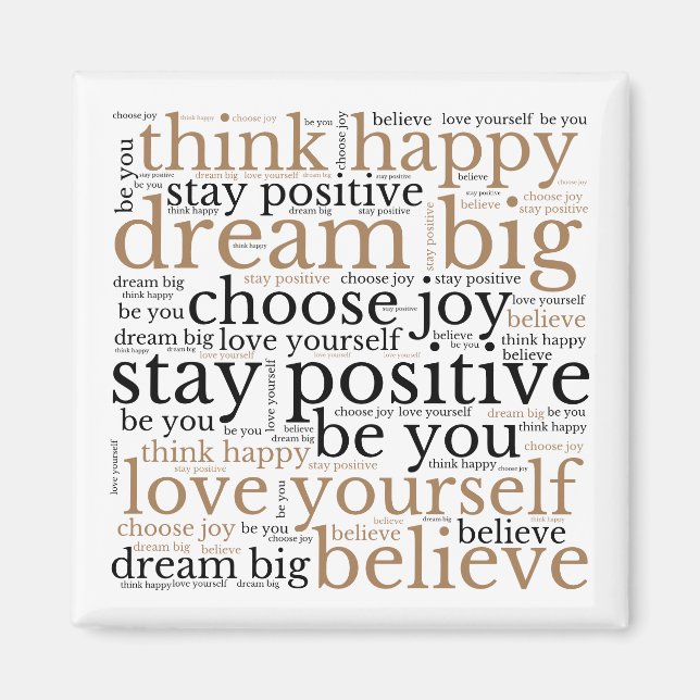 Motivierende Formulierungen WordArt Muster Schwarz Magnet (Vorne)