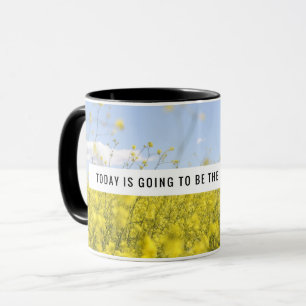 Motivierende gelbe Blumen-Tasse Tasse