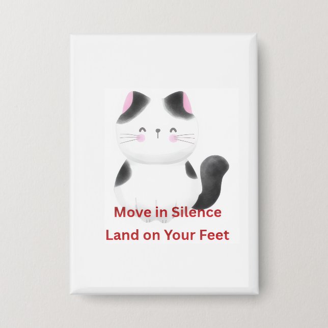 Motivierende Katzen-Grafik  Button (Vorderseite)