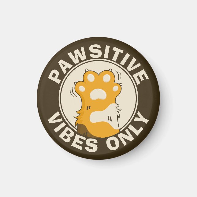 Motivierende Katzenpfote Nur positive vibes Lustig Magnet (Vorne)