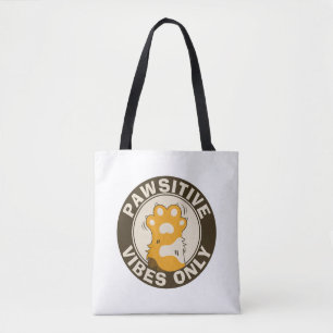 Motivierende Katzenpfote Nur positive Vibes Lustig Tasche