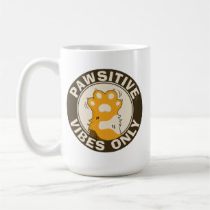 Motivierende Katzenpfote Nur positive vibes Süße W Kaffeetasse