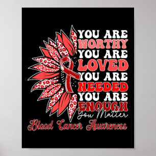 Motivierende Sonnenblume Blutkrebs-Bewusstsein Män Poster
