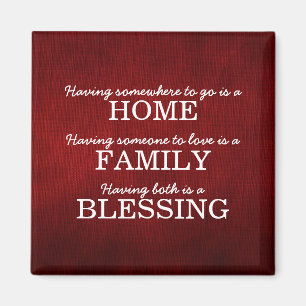 Motivierende Typografie-Familien-Zitate Magnet