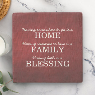 Motivierende Typografie-Familien-Zitate Steinuntersetzer