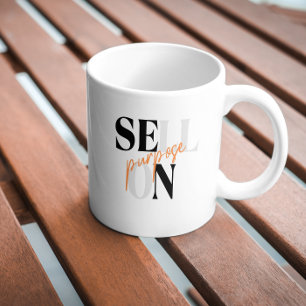 Motivierende Typografie 'Mit Ziel Verkaufen' Kaffeetasse