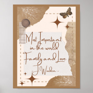 Motivierende Zitate Typografie Familie Frieden Lie Poster