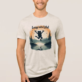 Motivierender Froschsprung ins Leben Sonnenaufgang Tri-Blend Shirt