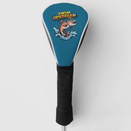 Motivierender Lachs Schwimmt Gegen Den Strom Golf Headcover
