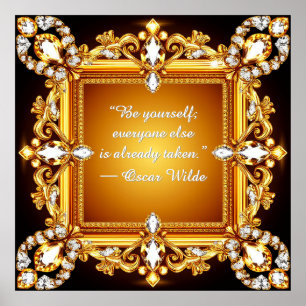 Motivierender Luxus-Gold-Diamant-Ornamentrahmen Poster