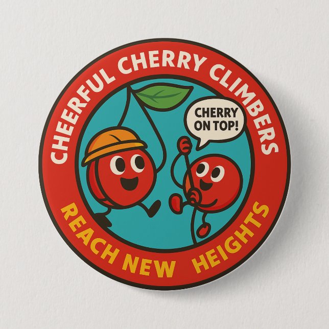 Motivierendes Frucht-Abenteuer-Klettern Button (Vorderseite)