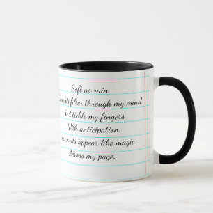 Motivierendes Gedicht Ich bin ein Schriftsteller P Tasse