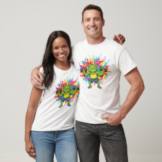 Motivierendes Gym-Frosch-Gewichtheben Farbige Kuns T-Shirt