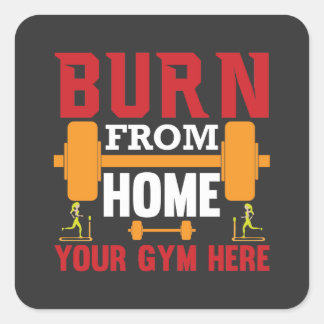 Motivierendes Heimtraining Workout Quadratischer Aufkleber