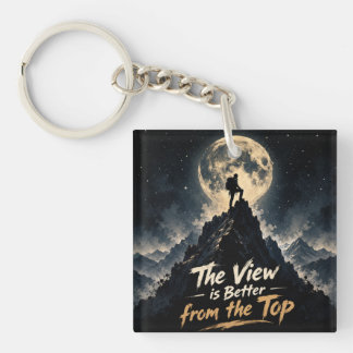 Motivierendes Mond-T-Shirt für Bergsteiger Schlüsselanhänger