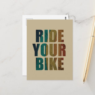Motivierendes Mountainbike-Zitat - Lustiges Radfah Postkarte