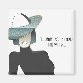 Motivierendes Scheidungsziffer Art Deco Lady Magne Magnet