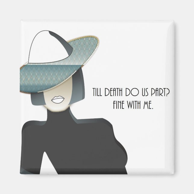 Motivierendes Scheidungsziffer Art Deco Lady Magne Magnet (Vorne)