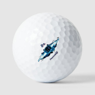 Motivierendes "Sei du selbst" blaues Blitz-Faust-D Golfball