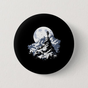 Motivierendes Vollmond-Bergsteigen-Design - Button