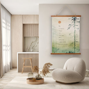 Motivierendes Zen-Zitat Asiatische Kunst Holz  Wandteppich Mit Holzrahmen