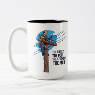 Motivierendes Zitat für Leitungsmonteure lustig Zweifarbige Tasse