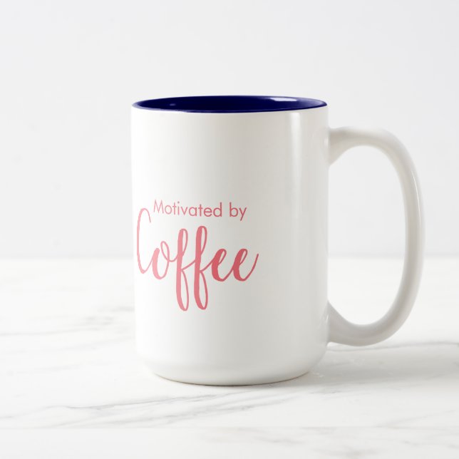 Motiviert durch Kaffee - Kaffee-Tasse Zweifarbige Tasse (Rechts)