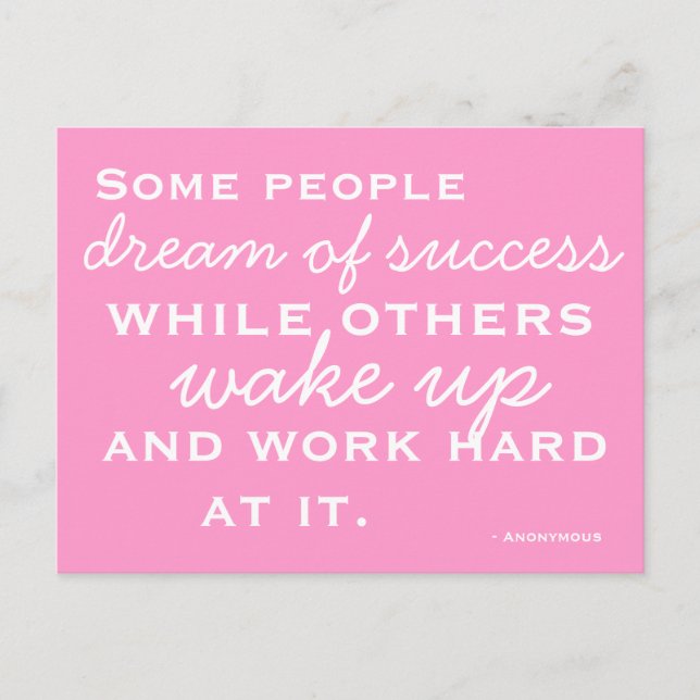 Motivierte und Inspirierte Postkarte (Vorderseite)