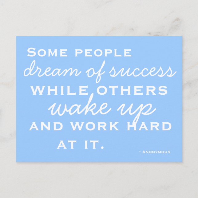 Motivierte und Inspirierte Postkarte (Vorderseite)