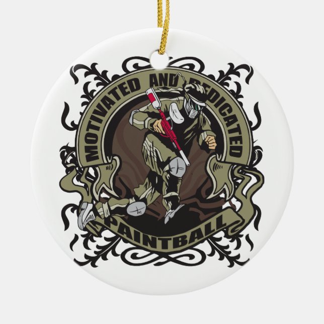Motivierter Paintball Keramikornament (Vorne)