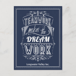 Motiviertes Teamwork Lässt Den Traum Wirklichkeit  Postkarte