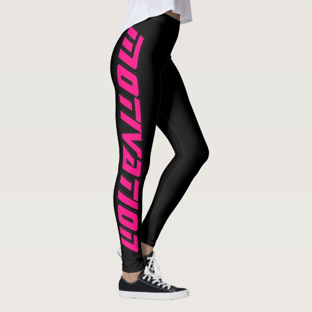 "MOTIVIERUNG" schwarze Leggings (Rechts)