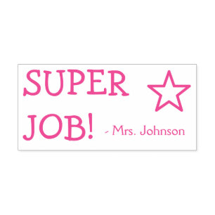 Motivierung von "SUPER JOB!" + Tutor Name Rubber B Permastempel