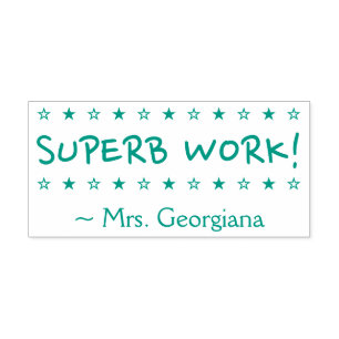 Motivierung von "SUPERB WORK!" Erzieherin Rubber B Permastempel