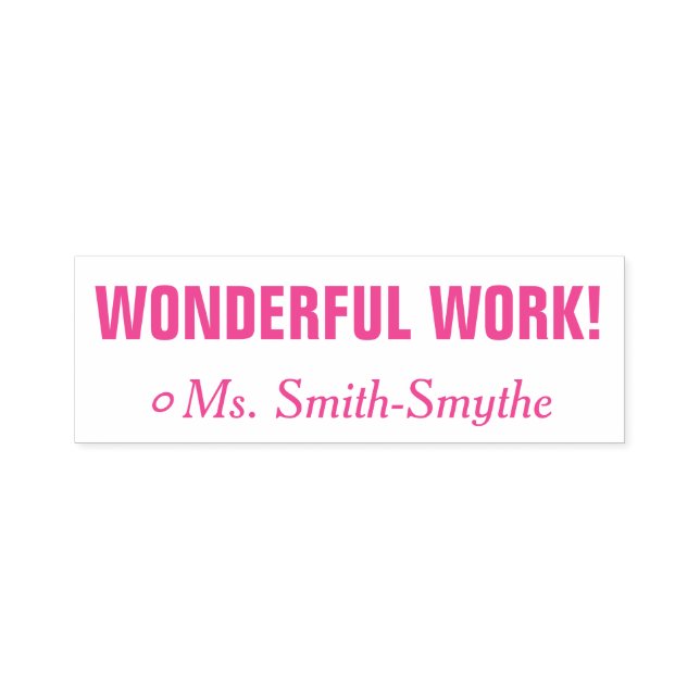 Motivierung von "WUNDERBARER ARBEIT!" Lehrerin Rub Permastempel (Design)