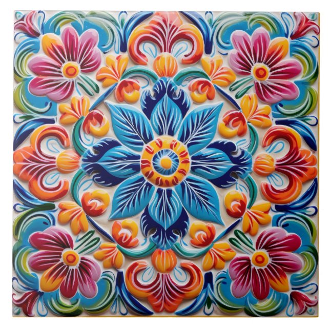 Motivmuster im mexikanischen Stil Fliese (Vorderseite)