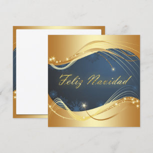 Motivo dorado de Navidad con fondo azul Feiertagskarte