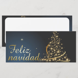 Motivo navideño azul con dorado árbol de navidad