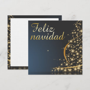Motivo navideño azul con dorado árbol de navidad einladung