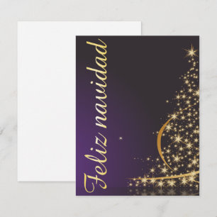 Motivo navideño morado oscuro con dorado árbol de einladung