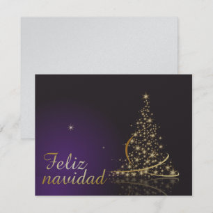 Motivo navideño morado oscuro con dorado árbol de einladung