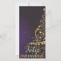 Motivo navideño morado oscuro con dorado árbol de