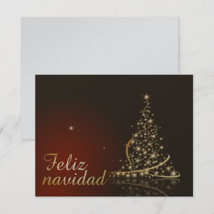 Motivo navideño rojo con dorado árbol de navidad einladung