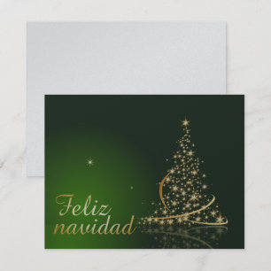 Motivo navideño verde con arbol de navidad einladung
