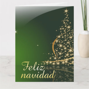 Motivo navideño verde con arbol de navidad. V2,0 Karte