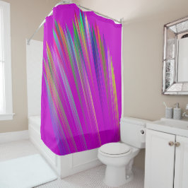 Motley abstract stripes on fuchsia color duschvorhang