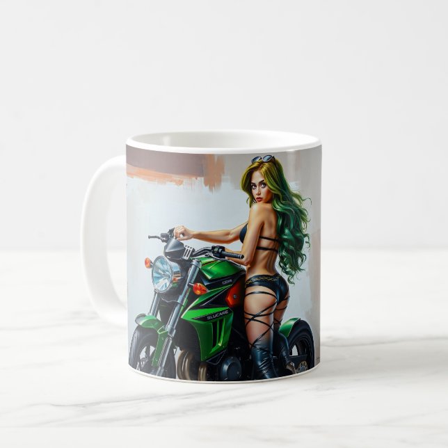 Moto Babe Kaffeetasse (Vorderseite Links)