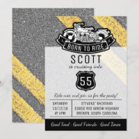 Moto Biker Anniversaire Fête Invitation personnali