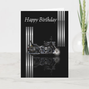 Moto carte d'anniversaire Metallic